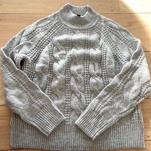 NWOT J. Crew XXX Mock Alpaca Blend Sweater in Light Grey